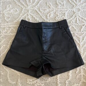 Zara Leather Shorts - Black